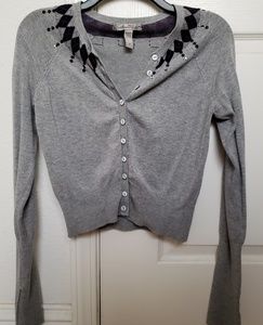 American Rag Grey/Argyle Sequin Cardigan